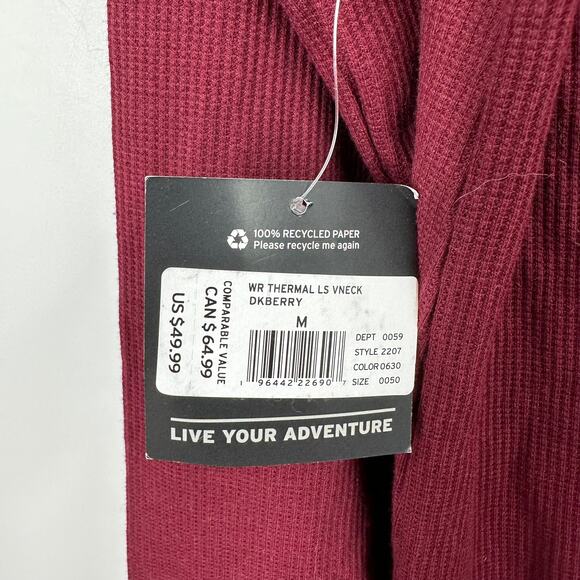 Eddie Bauer Women's Long Sleeve V-Neck T-Shirt Medium NWT Berry - Picture 3 of 7